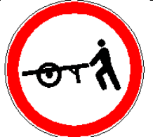 3.12 Circulație interzisă pietonilor cu cărucioare de marfă