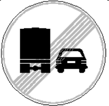 3.26 Sfârșitul zonei de interzicere a depășirii pentru autocamioane