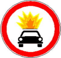 3.8 Circulație interzisă vehiculelor care transportă substanțe explozive sau ușor inflamabile