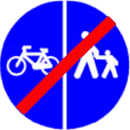 4.4.6 Sfârșitul pistelor delimitate pentru bicicliști și pietoni