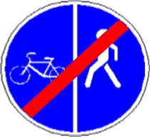 4.4.6 Sfârșitul pistelor delimitate pentru bicicliști și pietoni