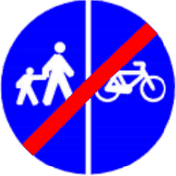 4.4.8 Sfârșitul pistelor delimitate pentru pietoni și bicicliști