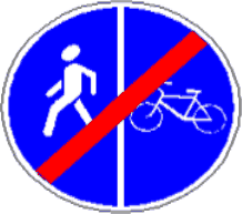 4.4.8 Sfârșitul pistelor delimitate pentru pietoni și bicicliști