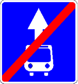 5.42.2 Sfârșitul benzii rezervate vehiculelor de rută