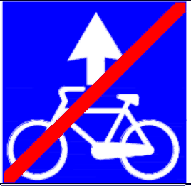 5.42.4 Sfârșitul benzii rezervate bicicliștilor