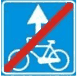 5.42.4 Sfârșitul benzii rezervate bicicliștilor