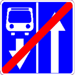 5.44 Sfârșitul drumului cu bandă rezervată vehiculelor de rută