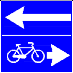 5.45.4 Intrare pe drumul cu bandă rezervată bicicliștilor
