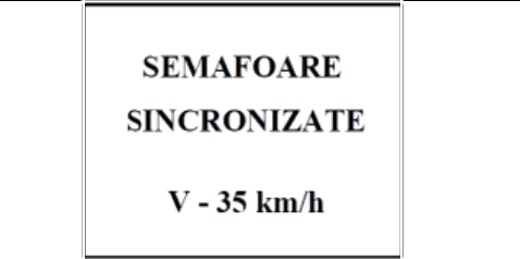6.28 Viteza recomandată pe un sector de drum cu semafoare sincronizate
